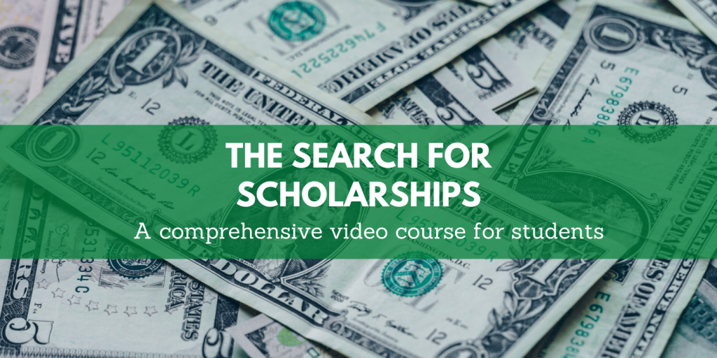 The search for scholarships Moon Prep online course